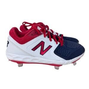 New Balance Fast Pitch Softball Metal Cleats Womens Size 6B Red Navy SMVELOA1‎